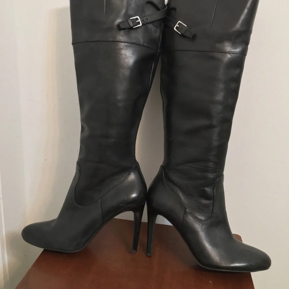 Lauren Ralph Lauren Knee Leather Boots Size 7B - Picture 10 of 15